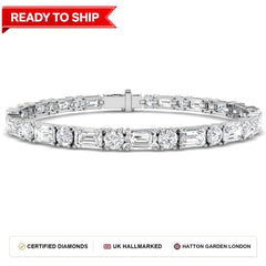 16.2 Carat Lab Grown Round Diamond Tennis Bracelet 9k White Gold Ready To Ship