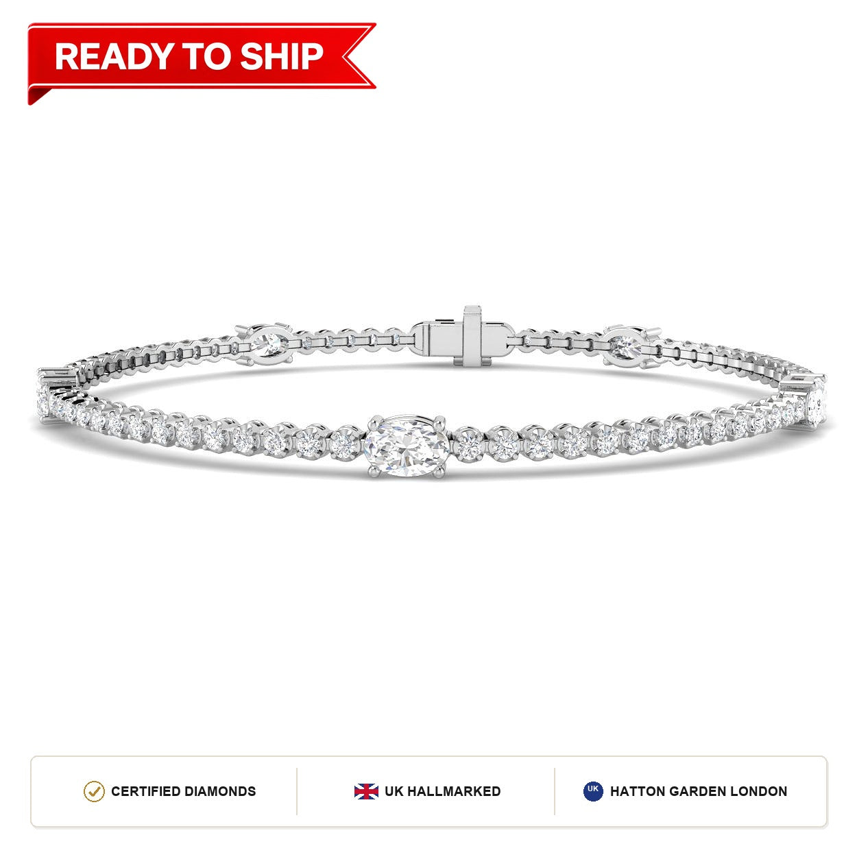 Lab grown diamond tennis bracelet