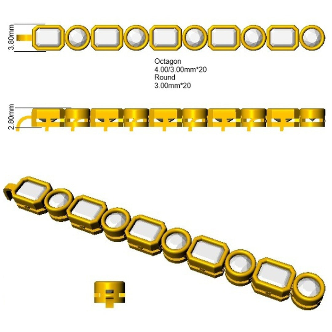 6.20Carat DE/VS Lab Grown Diamond Tennis Bracelets 9k Yellow Gold Ready To Ship