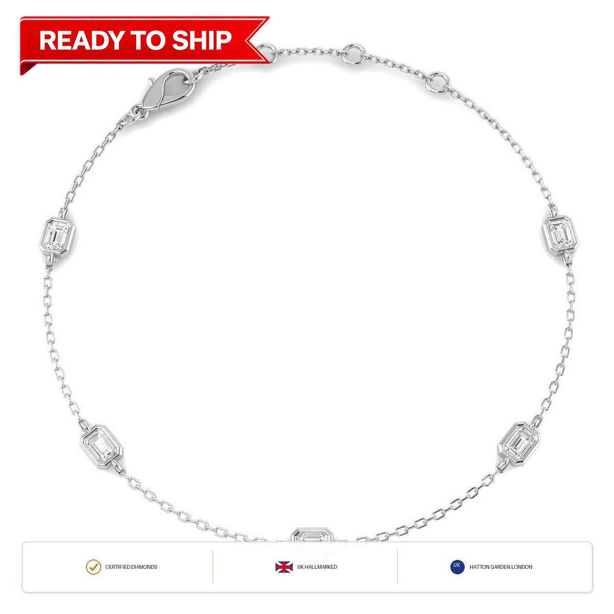 Lab grown diamond tennis bracelet