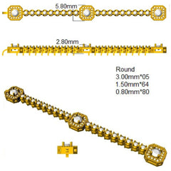 1.70Carat DE/VS Lab Grown Diamond Tennis Bracelets 9k Yellow Gold Ready To Ship