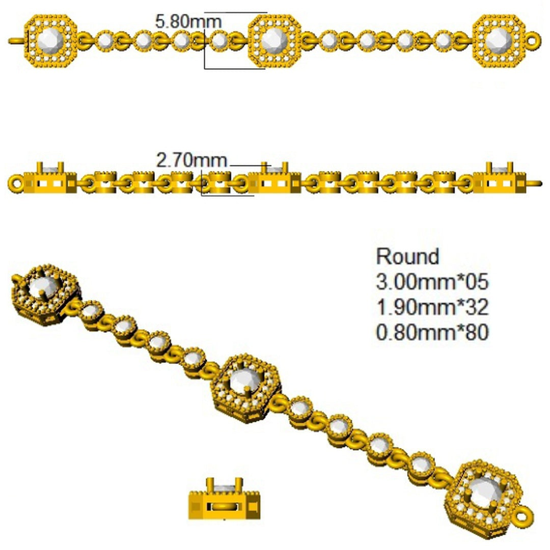 1.80Ct Round Ruby & Diamond Designer Bracelet 9k Yellow Gold Ready To Ship