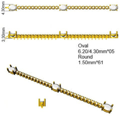 3.30Ct Oval Emerald & Diamond Designer Bracelet 9k Yellow Gold Ready To Ship