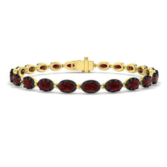 7.30Carat Oval Ruby & Diamond Designer Bracelet 9k Yellow Gold Ready To Ship