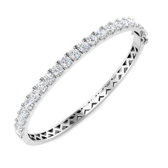 5.1 Carat D-E/VS Lab Grown Round Diamond Eternity Bangle 9k White Gold Ready To Ship