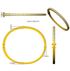 2.1 Carat D-E/VS Lab Grown Round Diamond Eternity Bangle 9k Yellow Gold Ready To Ship