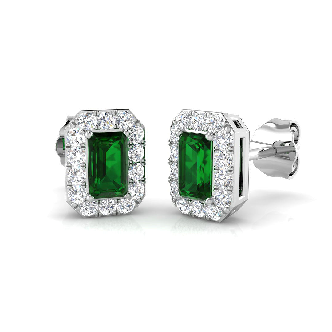 Molly Emerald Gold Earrings - Luxurious 1ct to 2ct Diamond Design