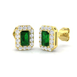 Molly Emerald Gold Earrings - Luxurious 1ct to 2ct Diamond Design