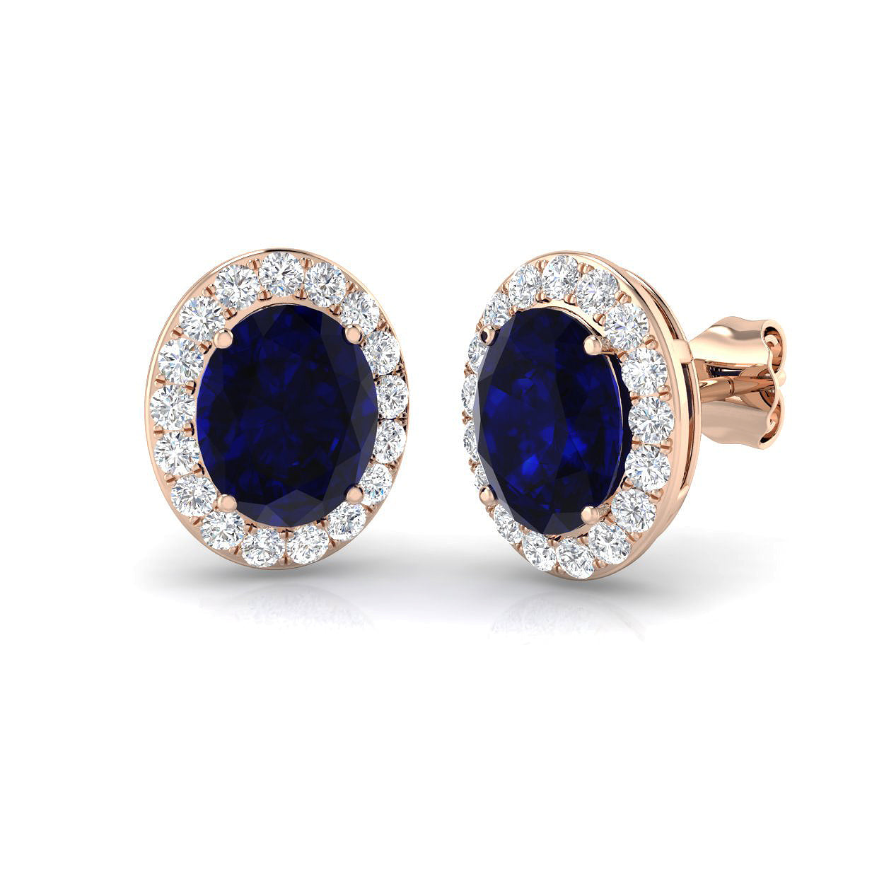 Epsry 2.5-3ct Gold Blue Sapphire Luxury Diamond Earrings
