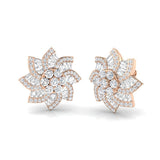 Stud Earrings with Floral Sunburst Diamond Cluster | 2.5ct