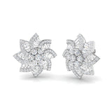 Stud Earrings with Floral Sunburst Diamond Cluster | 2.5ct