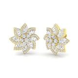 Stud Earrings with Floral Sunburst Diamond Cluster | 2.5ct