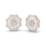 Stud Earrings with Star Sunburst Diamond Cluster | 1.5ct
