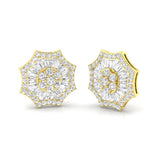 Stud Earrings with Star Sunburst Diamond Cluster | 1.5ct