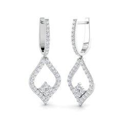 1.1 Carat D-E/VS Lab Grown Diamond Drop & Trilogy Earring 9k White Gold Ready To Ship