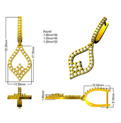1.1 Carat D-E/VS Lab Grown Diamond Drop & Trilogy Earring 9k White Gold Ready To Ship
