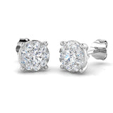 0.56ct Natural Diamond Round Cut Stud Earrings in 9K White Gold