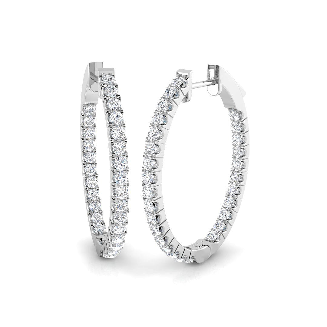 Hoop Earrings - Troty 1.75ct Luxury Fine Diamond