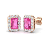 "Nelly Gold Earrings with 1.5ct Pink Sapphire Diamonds - Luxury Elegance"