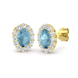 "Ensty Aquamarine Diamond Earrings in Gold | 1.25ct - 1.75ct Luxury"