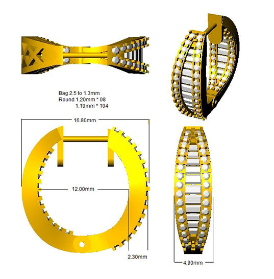 Natural & Lab-Grown Round Cut Diamond Hoop Earrings | Baguette Bezel & Pavé Setting | 9K/18K Gold, Platinum