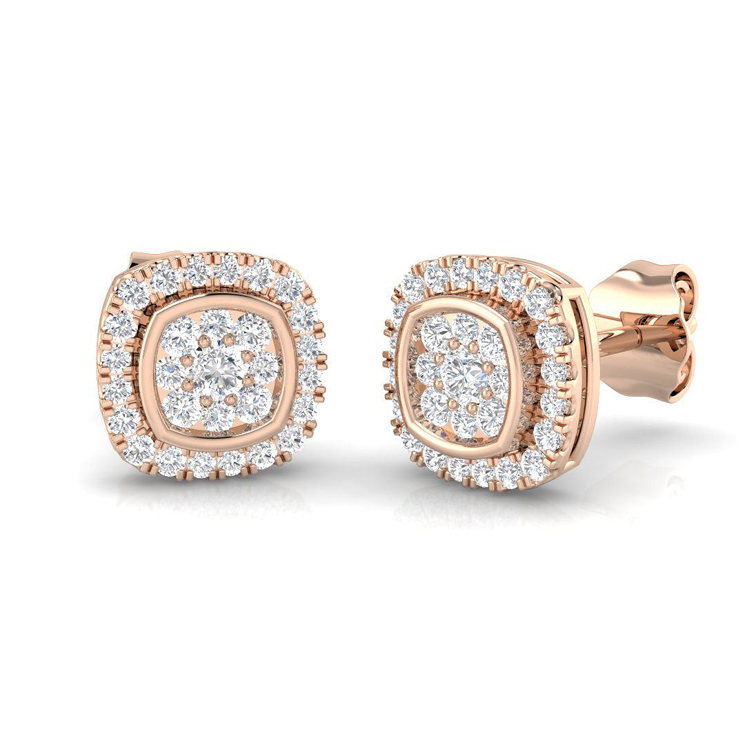 0.25Ct Diamond Cluster Stud Earrings | Lab & Natural | Gold & Platinum