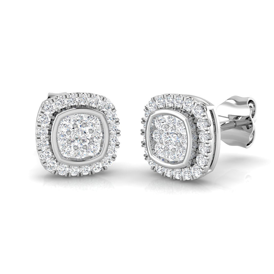 0.25Ct Diamond Cluster Stud Earrings | Lab & Natural | Gold & Platinum