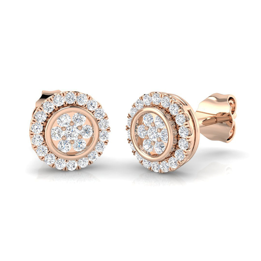 0.25Ct Cluster Diamond Stud Earrings | Lab & Natural | Gold & Platinum