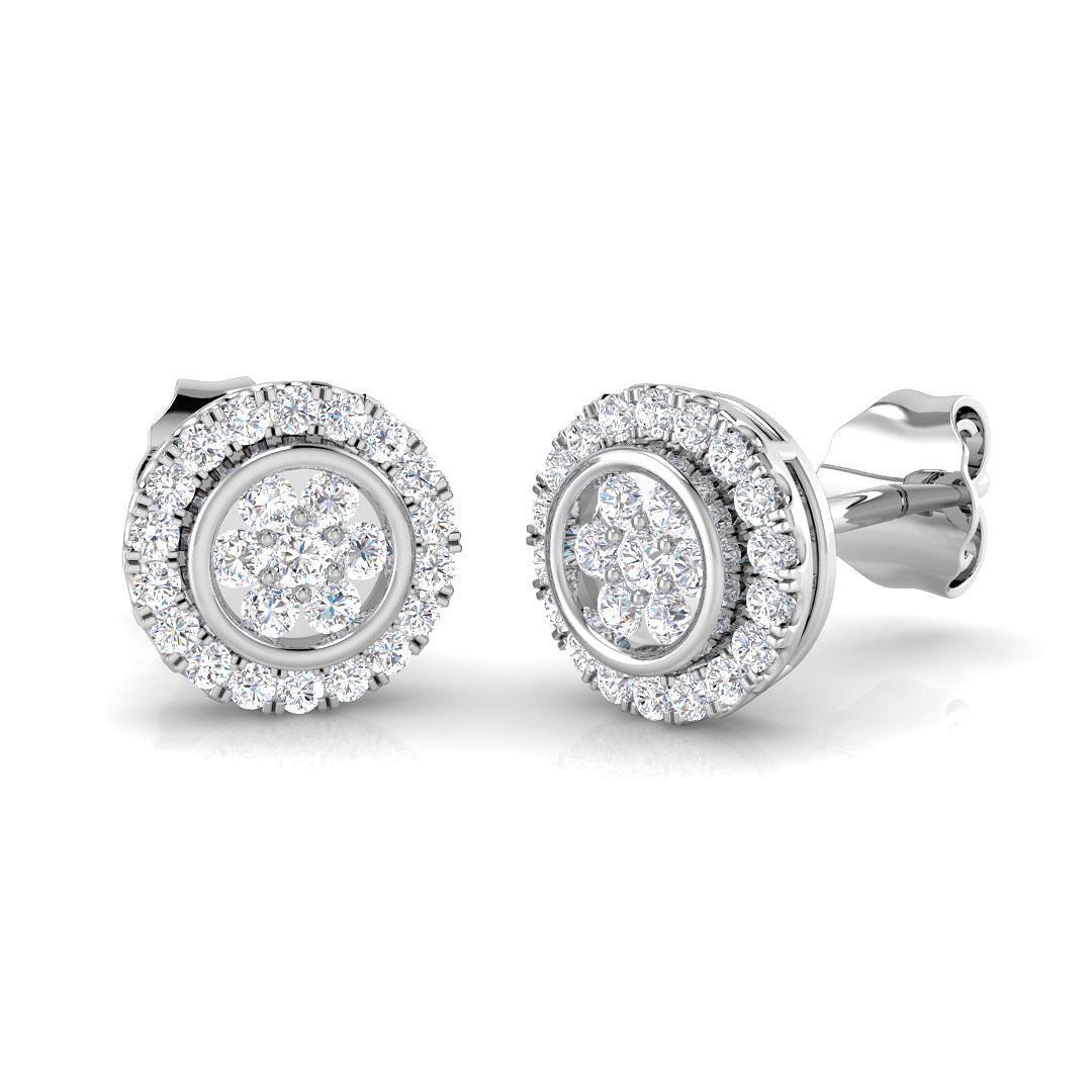 0.25Ct Cluster Diamond Stud Earrings | Lab & Natural | Gold & Platinum