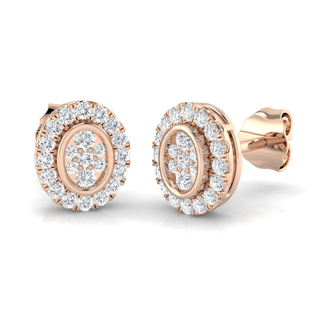 Erlwy Cluster Diamond Earrings in Gold - 0.33ct Luxury Jewelry