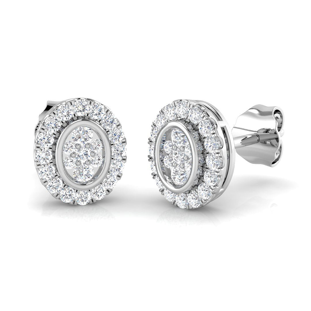 Erlwy Cluster Diamond Earrings in Gold - 0.33ct Luxury Jewelry