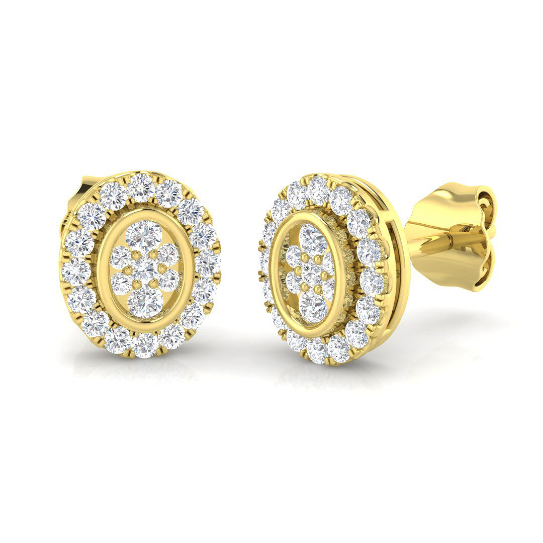 Erlwy Cluster Diamond Earrings in Gold - 0.33ct Luxury Jewelry