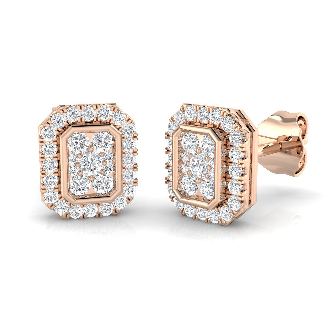Dawn Gold Cluster Diamond Earrings - Elegant 0.33ct Luxury Jewels