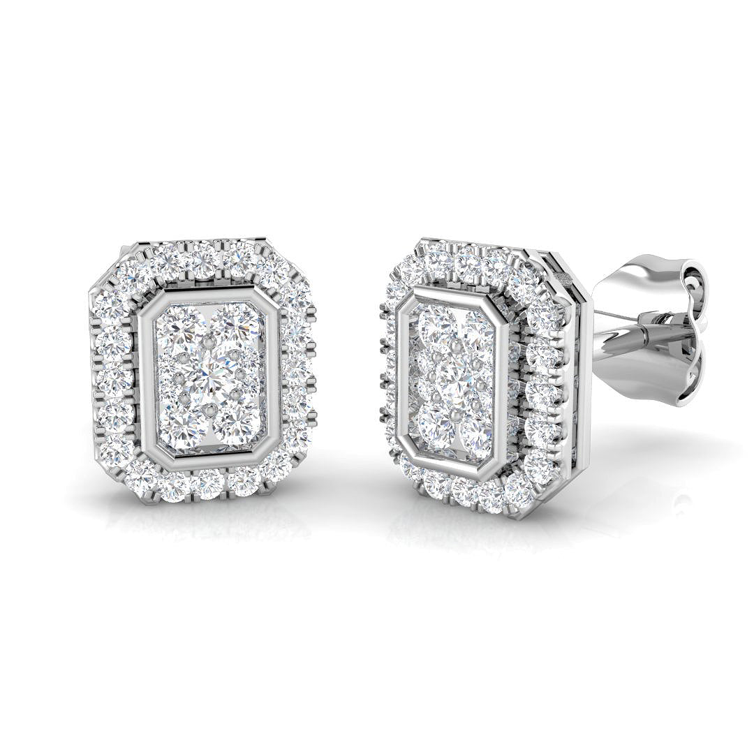Dawn Gold Cluster Diamond Earrings - Elegant 0.33ct Luxury Jewels