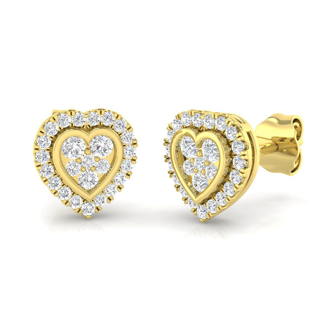 Dusk Gold Cluster Diamond Earrings - 0.25ct Luxury Jewelry Elegance