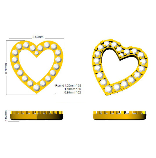 9ct Yellow Gold 0.21ct Natural Diamond Earrings in Round Style