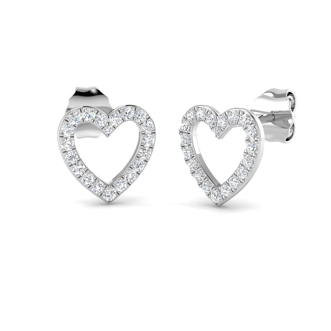 0.21ct Natural Diamond Round Cut Stud Earrings in 9K White Gold