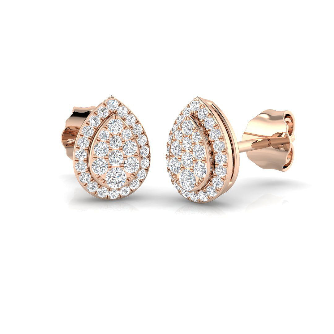 Daupy Gold Cluster Diamond Earrings - 0.25ct Luxury Jewelry Elegance