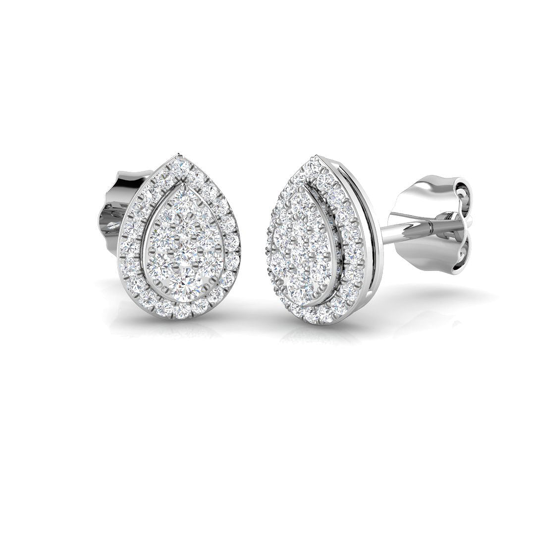 0.23ct Natural Diamond Round Cut Stud Earrings in 9K White Gold