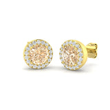 Sandy 2ct Morganite Gold Earrings - Luxurious Diamond Jewelry