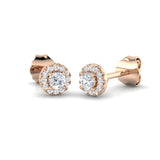 Polly Halo Gold Diamond Earrings | Elegant Luxury 0.33-1.5ct