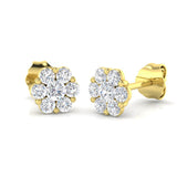 Devon Gold Diamond Cluster Earrings - Luxurious 0.5ct to 10.5ct Jewel