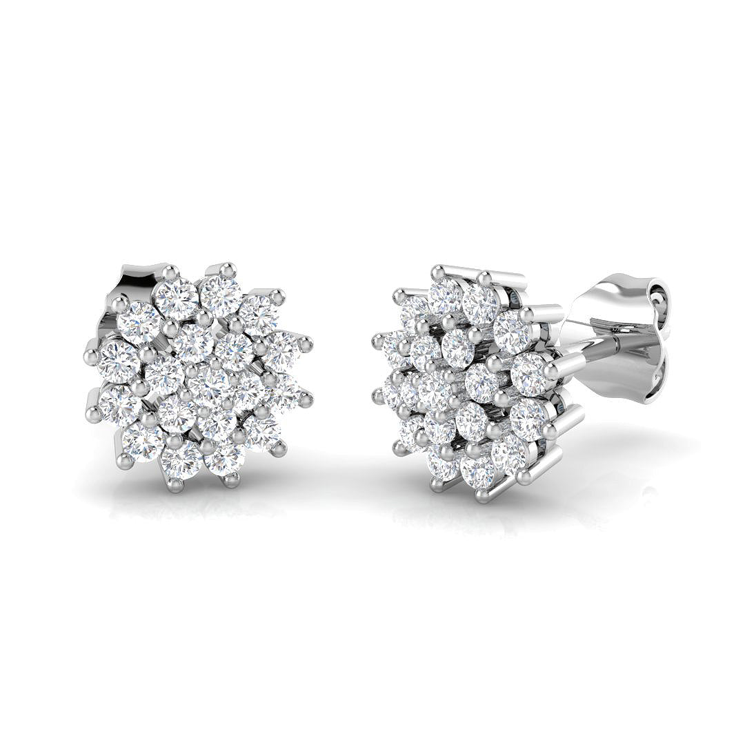 Engby 0.5ct Gold Cluster Diamond Earrings - Luxury Jewelry Design