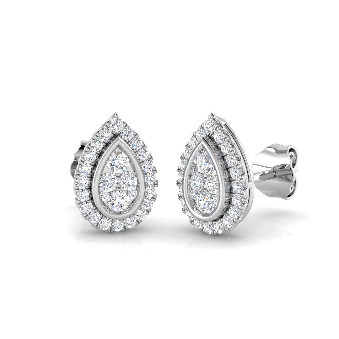 Glow Gold Cluster Diamond Earrings | Elegant 0.33ct Luxury Jewelry