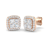 Dawsy Gold Cluster Diamond Earrings | Luxury 0.5ct to 1.25ct Elegance