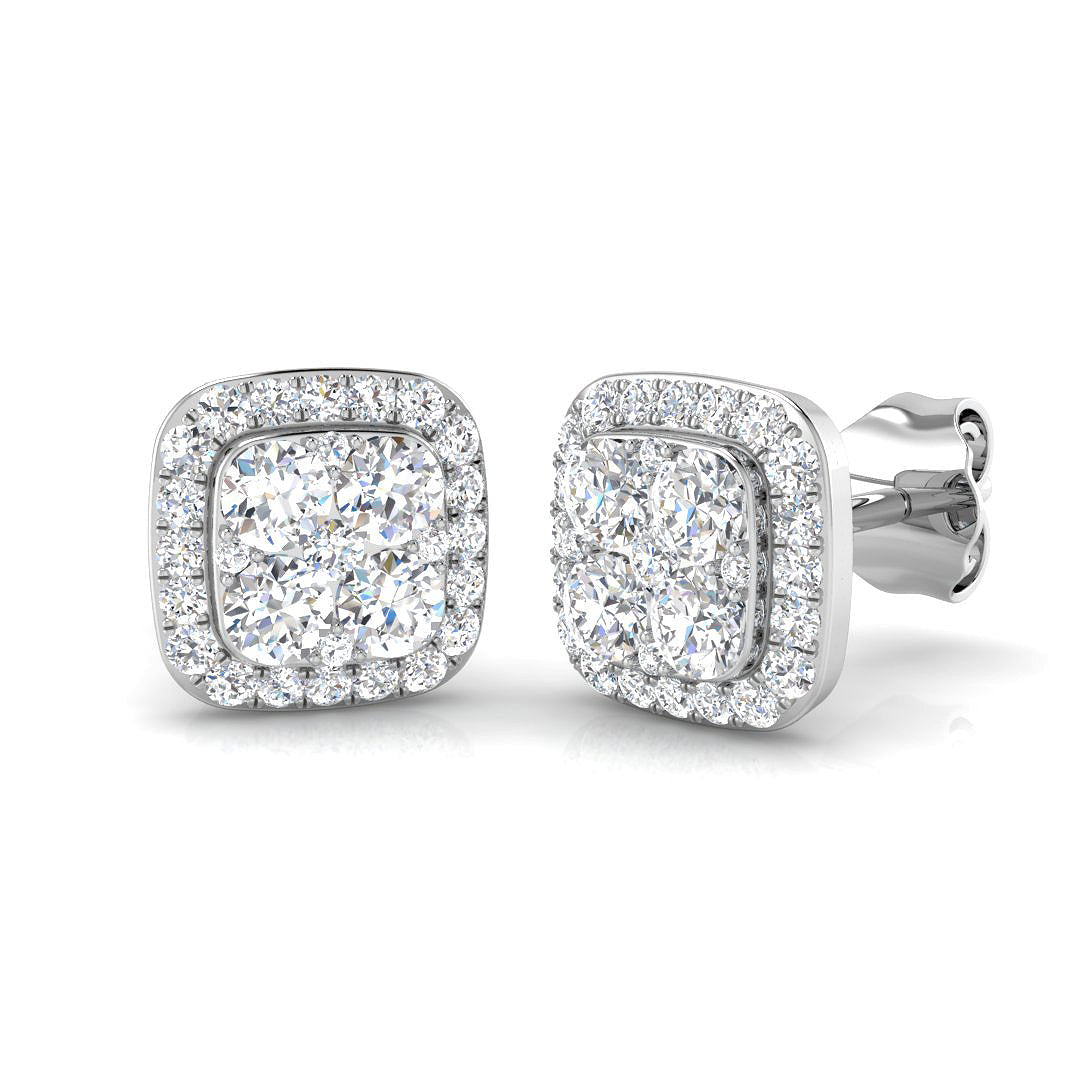 Dawsy Gold Cluster Diamond Earrings | Luxury 0.5ct to 1.25ct Elegance