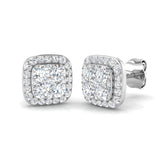 Dawsy Gold Cluster Diamond Earrings | Luxury 0.5ct to 1.25ct Elegance