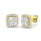 Dawsy Gold Cluster Diamond Earrings | Luxury 0.5ct to 1.25ct Elegance