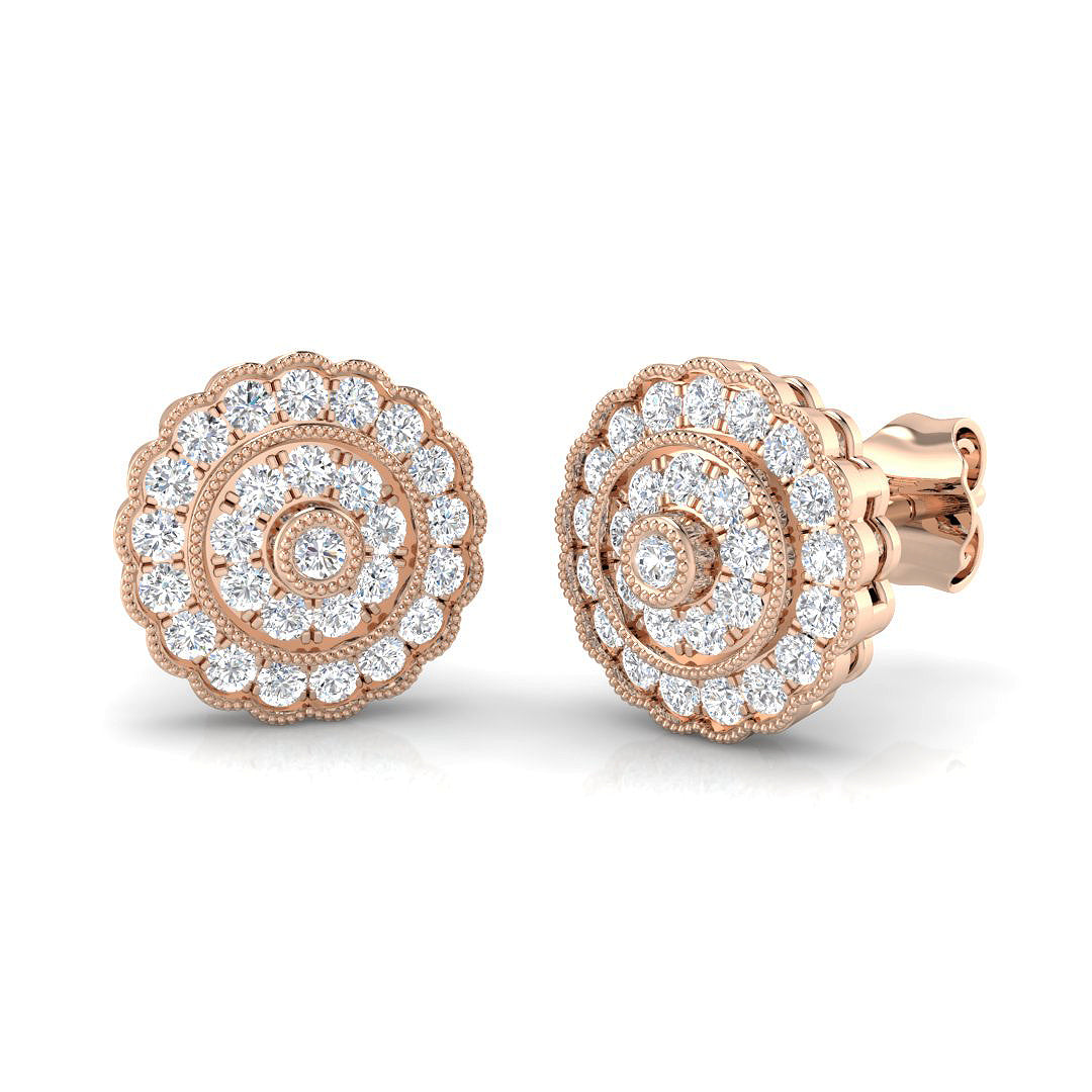 Elegant Vintage Gold Diamond Earrings - 0.5ct Luxury Jewelry