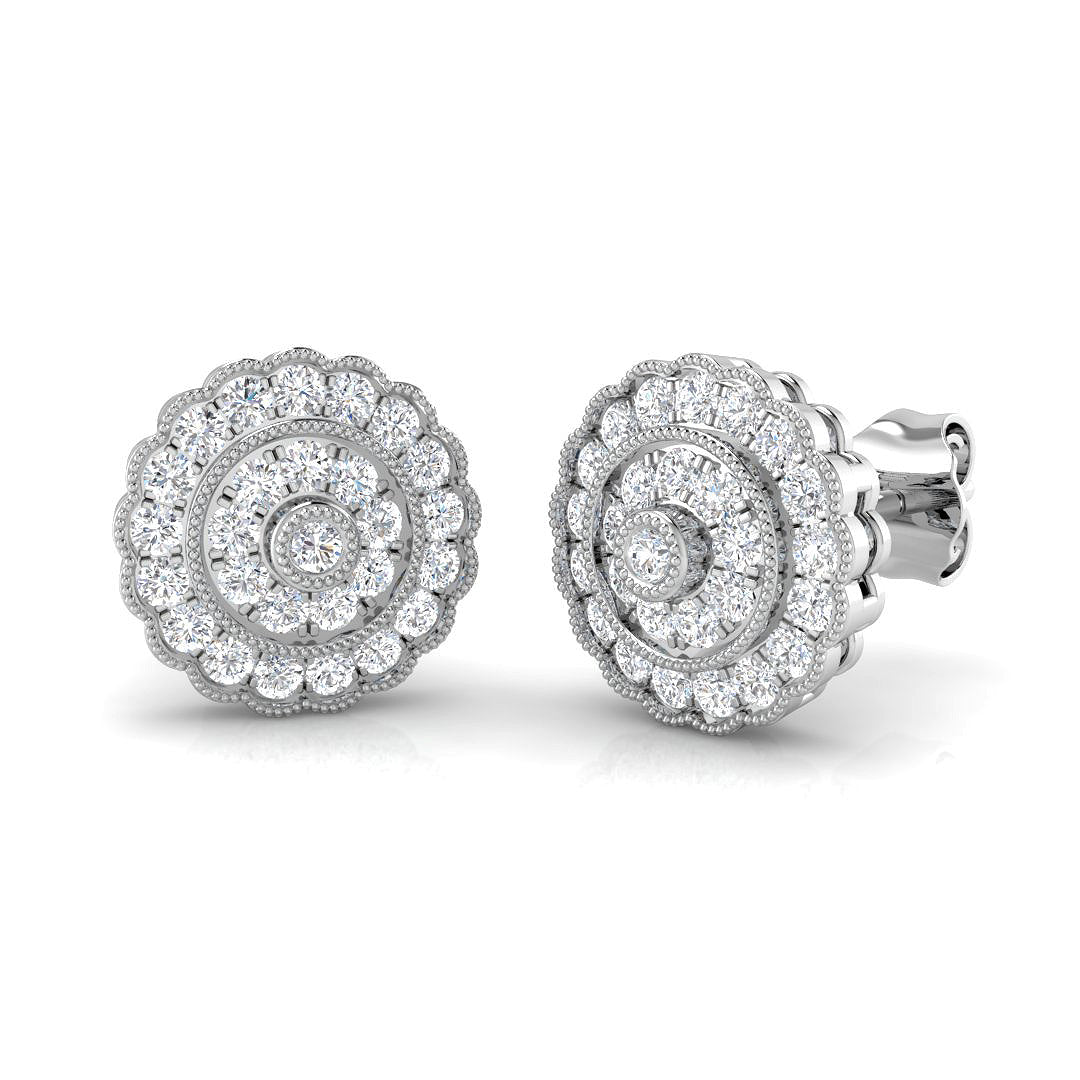 Elegant Vintage Gold Diamond Earrings - 0.5ct Luxury Jewelry